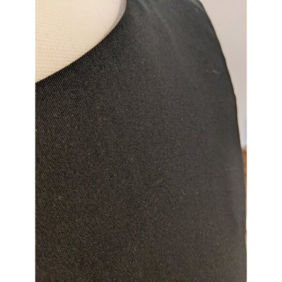 Vintage 90s Mario Serrani Black Sleeveless Midi Dress Classic Party Office Sz 14 - Picture 4 of 10